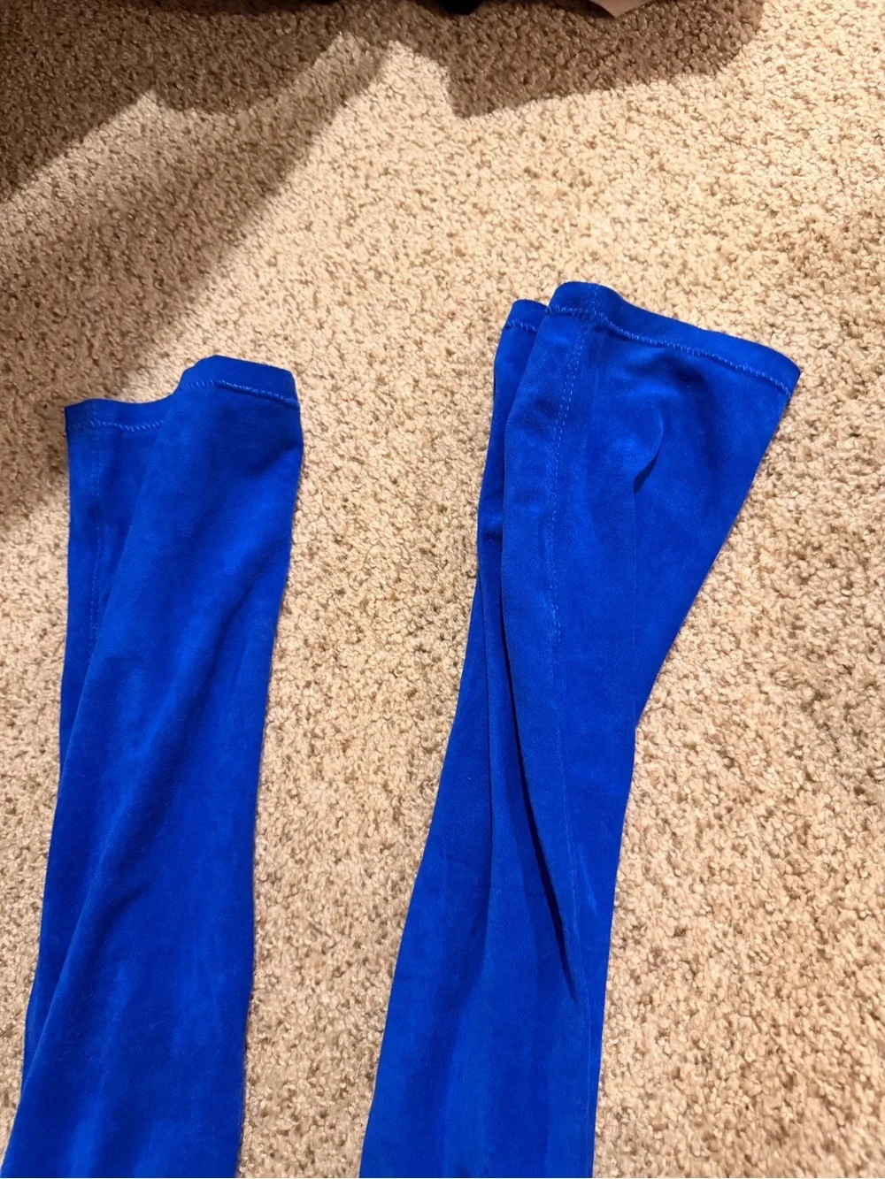 Azalea Wang Blue Suede Thigh High Boots